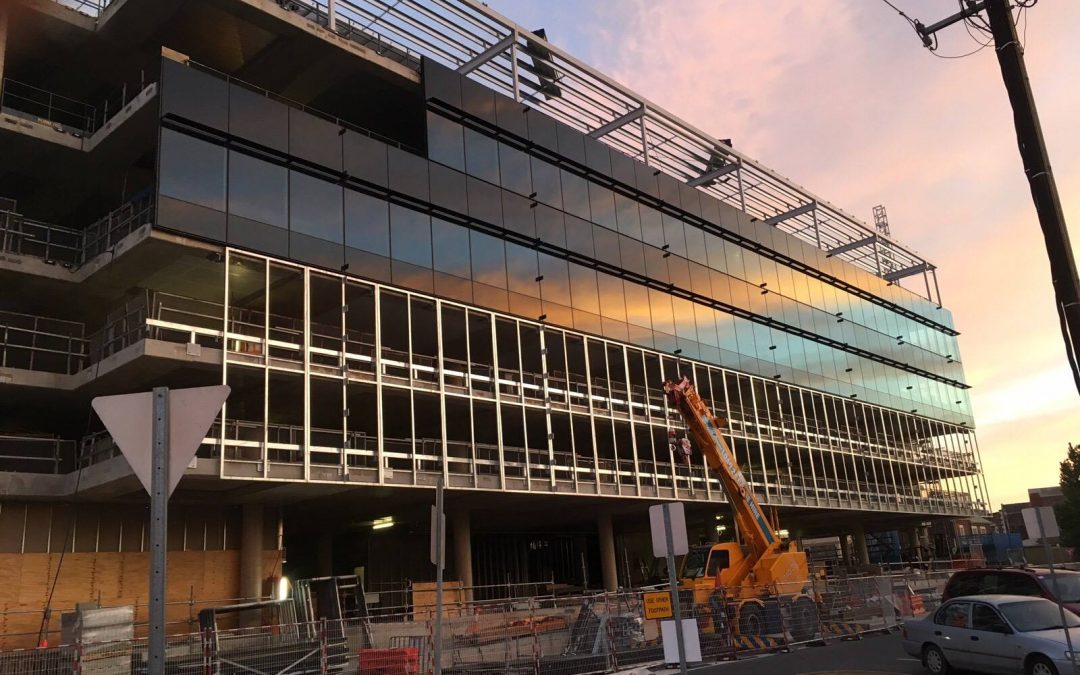 The curtain wall on Port Adelaide Office is coming along nicely.